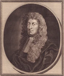 Portrett av den engelske politikeren William Russell, Lord Russell (1639-1683), kobberstikk av John Goldar (1729-1795) fra maleri av G Kneller