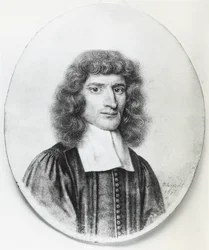 Portrett av Isaac Barrow (1630-1677), engelsk kristen teolog og matematiker, gravering