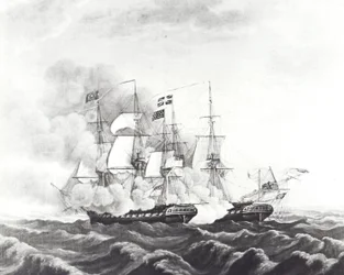 USS Constitution og HMS Guerriere (litho)
