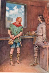 En sjømann gir Horatio et brev fra Hamlet, fra 