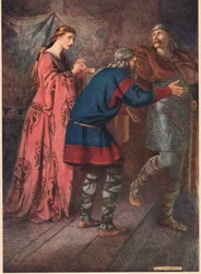 Laertes tar farvel med søsteren Ophelia, fra 
