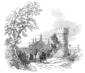 Rosenau - fra Hans Kongelige Høyhet Prins Alberts tegning, 1845.
