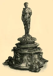 Blekkstand i bronse med figur av en romersk keiser, midten av 1500-tallet, 1881.