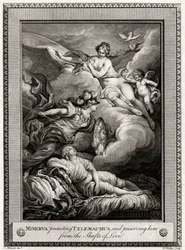 Minerva beskytter Telemachus og bevarte ham fra kjærlighetens aksler, 1775.
