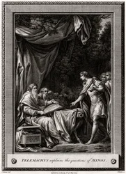 Telemachus forklarer spørsmålene til Minos, 1776