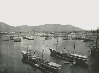 Generell utsikt over havnen, Palermo, Sicilia, Italia, 1895.