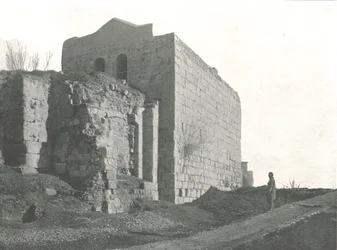 Tårnet som St Paul steg ned fra i en kurv, Damaskus, osmanske Syria, 1895.