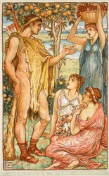 Hercules and the nymphs, illustrasjon fra 
