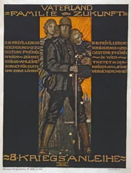 Fedreland, familie, fremtid? pub. 1918 (fargelitografi)
