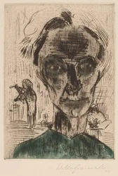 Mann i et rom, selvportrett, 1922-1923.