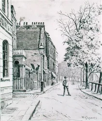 Eight Bells and Cheyne Walk, Chelsea (blekk på papir)