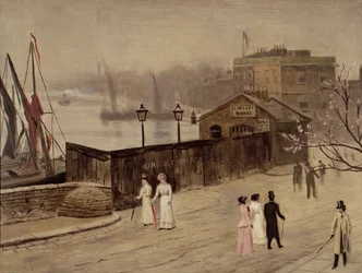 Lindsey Wharf (olje på lerret)