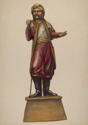 Sigarbutikkfigur, ca. 1937.