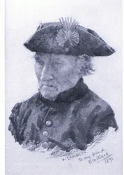 En Chelsea-pensjonist, fra magasin eller bokkilde ukjent (farge litho)