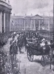 Besøket av hertugen og hertuginnen av York til Dublin, illustrasjon fra Cassells History of England, 1900-tallet