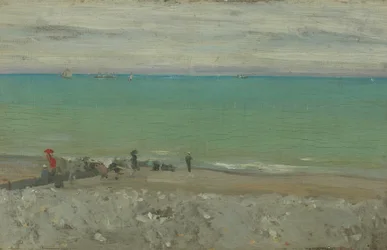The Beach, Dieppe, ca. 1885 (olje på panel)