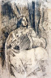 The Study (The Drummer), ca. 1900 (blyant på papir)