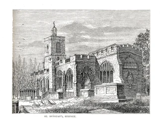 St.Dunstans Stepney. Fra en utsikt tatt i 1803