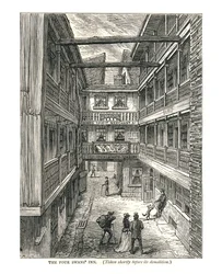 The Four Swans Inn kort før riving, 1878