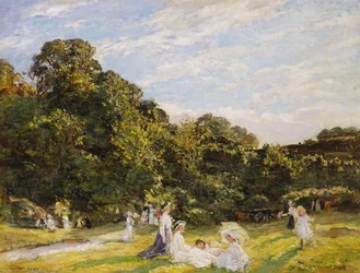 Piknik på Hampstead Heath (olje på lerret)