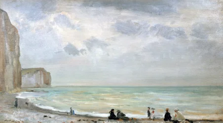 The Beach at Dover (olje på panel)