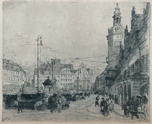 Market Place, Leipzig, c1913