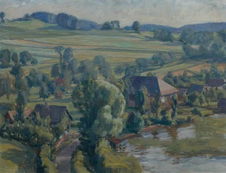 Attersee landskap nær Unterbuchberg