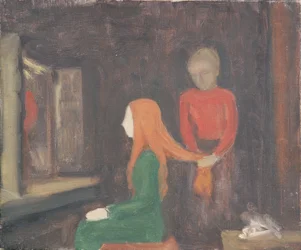 kvinne foran speilet