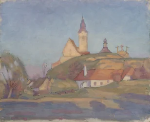 Landskap med kirke