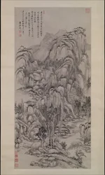 Landskap etter Wu Zhen, datert 1695.