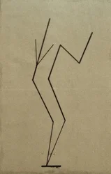 Analytisk tegning basert på bilder av den dansende Palucca, parallell konstruksjon fra ett punkt under