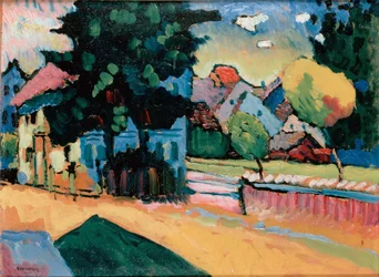 Landskap med et grønt hus, 1908