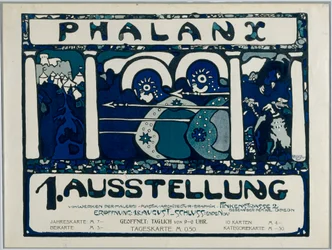 Plakat for den første utstillingen av Phalanx