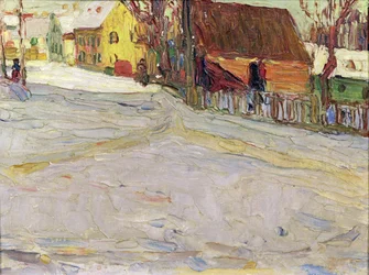 Bylandskap (olje på lerret)
