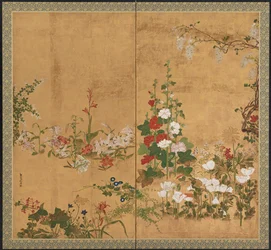 Blomster, Edo-perioden, tidlig midten av 1700-tallet.