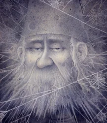 Merlin vendte seg til stein, 2000 (blandet teknikk)