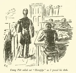 Unge Pitt ropte Hornpipe når jeg passerer skrivebordet hans