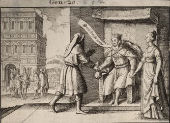 Abimelek irettesetter Abraham. Tilstand 1