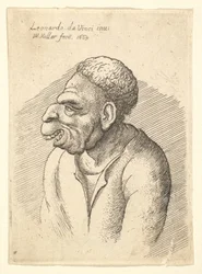 Byste av en mann med krokete nese, fremtredende overleppe, åpen munn og kort krøllete hår..., 1665.