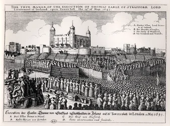 Henrettelsen av Strafford, 12. mai 1641 (gravering) (s/h-foto)