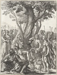 Shepherd Meliboeus dømmer spillet til gjeterne Corydon og Thyrsis Verker til Virgil (serietittel)