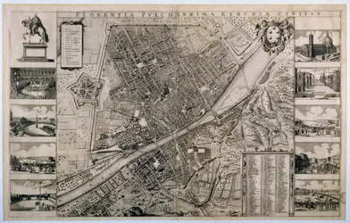 Kart over byen Firenze