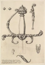 Dekorativt sverdfeste, 1642.