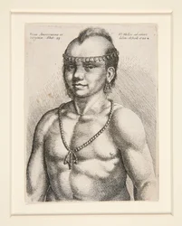 Portrett av en indianer, trolig krigeren kalt Jaques fra Musee-Delaware-nasjonen