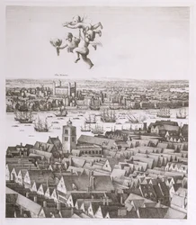 View of London, publisert 1647 (faksimilekopi) (detalj)