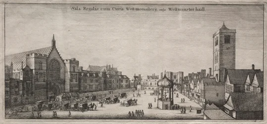 Utsikt over London: New Palace Yard med Westminster Hall og Clock House