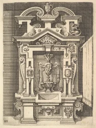 Design for en Lavabo, plate 85 fra Dietterlins Architectura, 1598.
