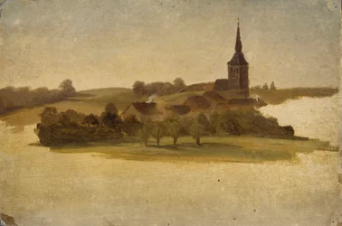 Utsikt mot Erkrath kirke, studie