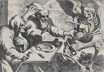 Gammelt par og død med sekkepiper, 1612.