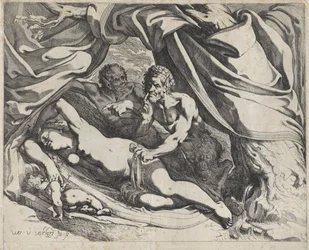 Sovende Venus overvåket av satyrer